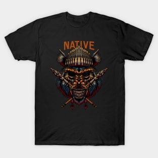 Native Wolf Skull T-Shirt